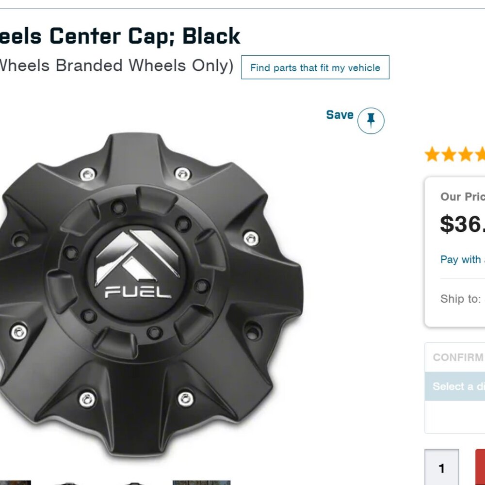2x FUEL Wheels Flat Matte Black Wheel Rim Hub Cover Center Cap 1002-53B 1001-58